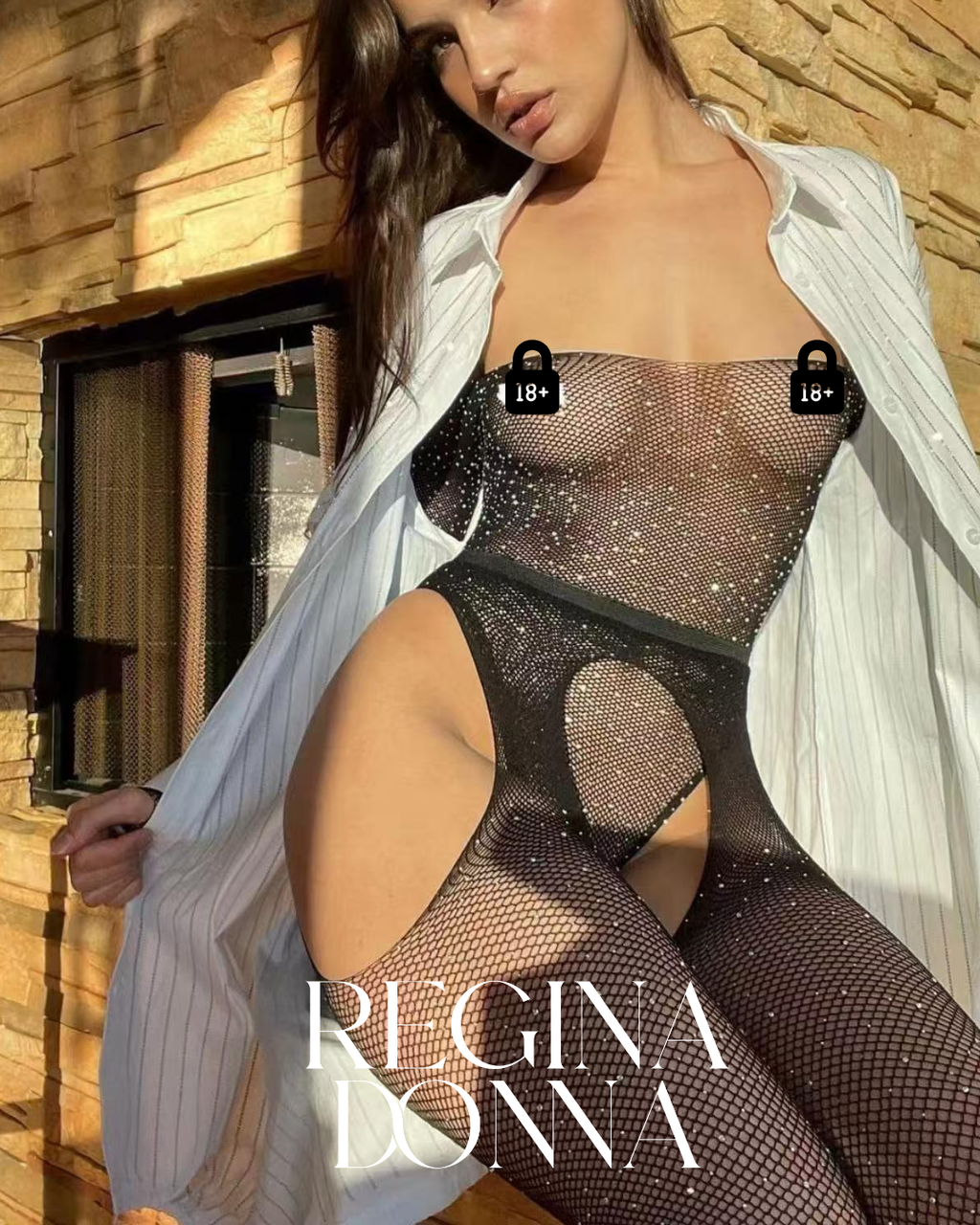 Regina Donna Taşlı Fantezi Vücut Çorabı Tulum