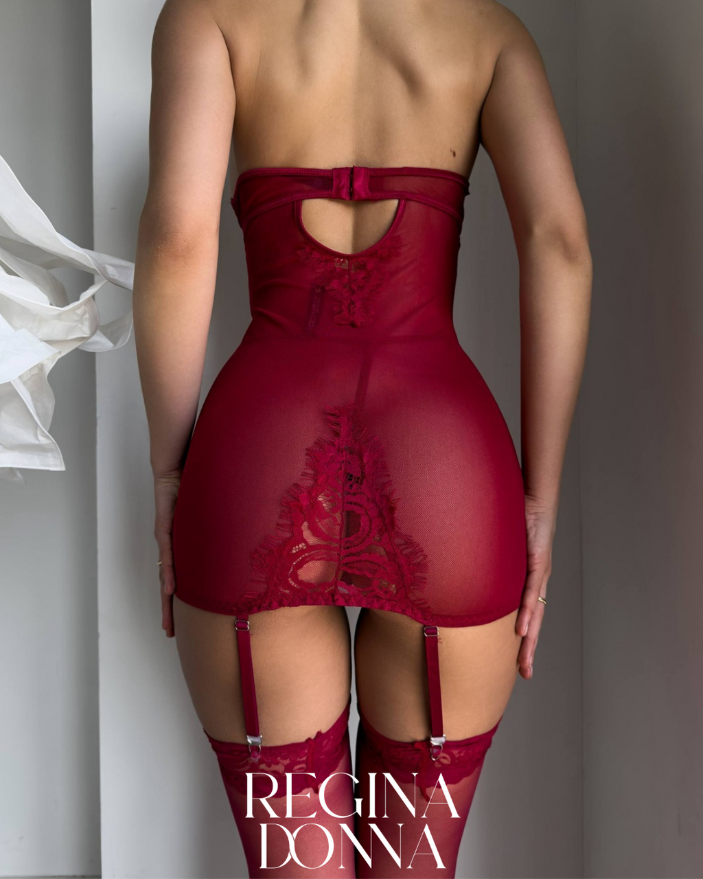 Burning Desire Kırmızı Babydoll (Çorap dahil)