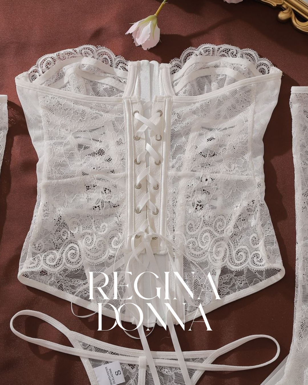 Bride Beyaz Korse Set (Eldiven, çorap dahil)