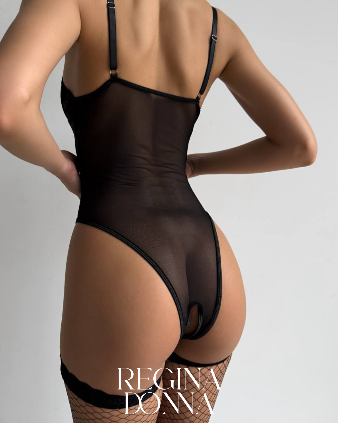 Regina Donna Siyah Sabahlık Set (Çorap dahil)