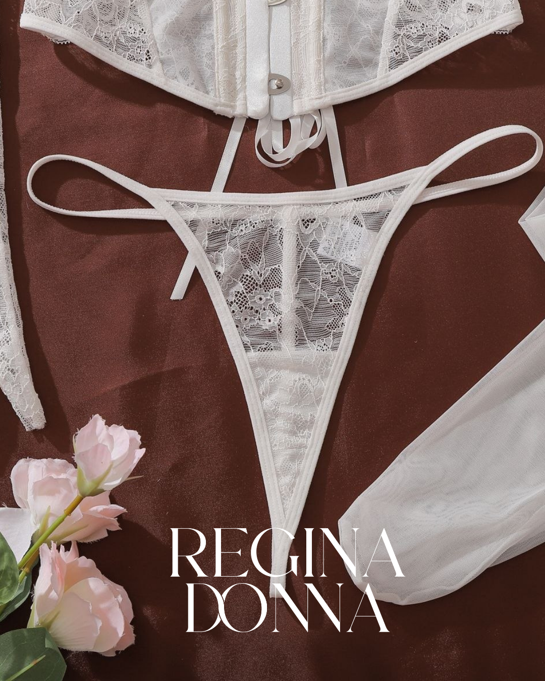 Bride Beyaz Korse Set (Eldiven, çorap dahil)