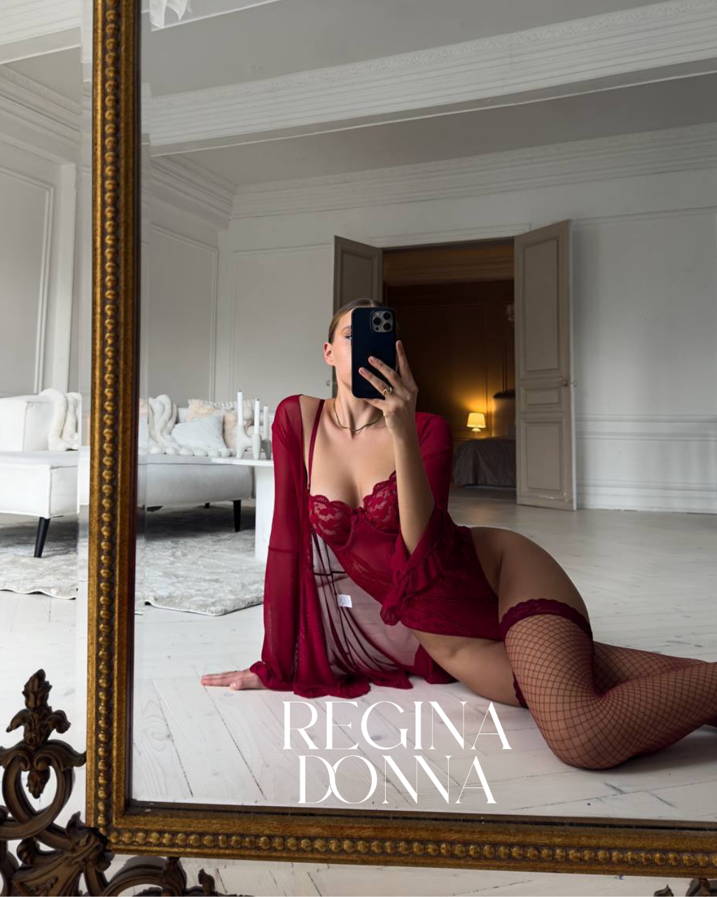 Regina Donna Kırmızı Sabahlık Set (Çorap dahil)